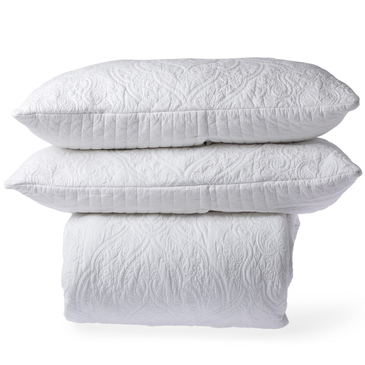 Damask White King Set