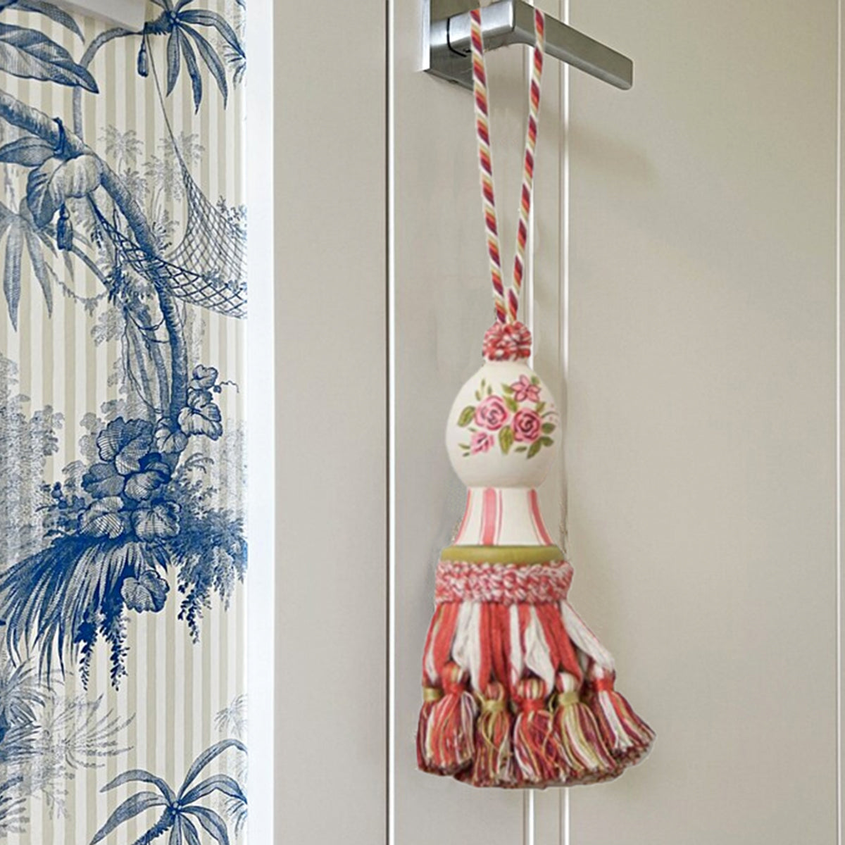 Boho Vintage Painted Tassel Set of 2