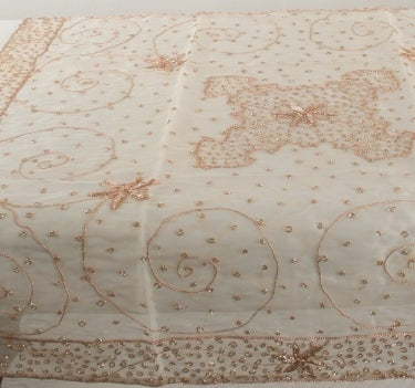 Zardosi Embroidery Table Topper - Natural