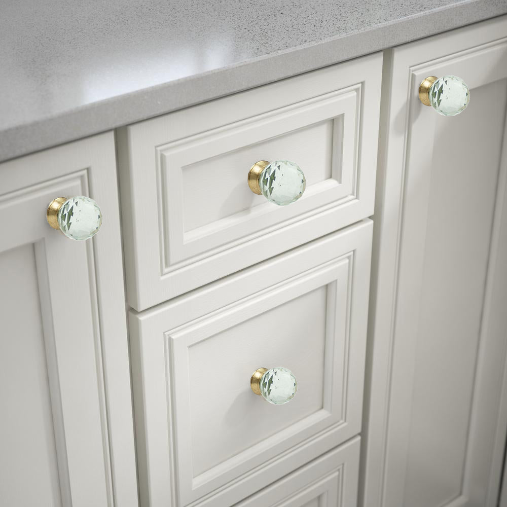 Crystal Glass Golf Knob - Clear