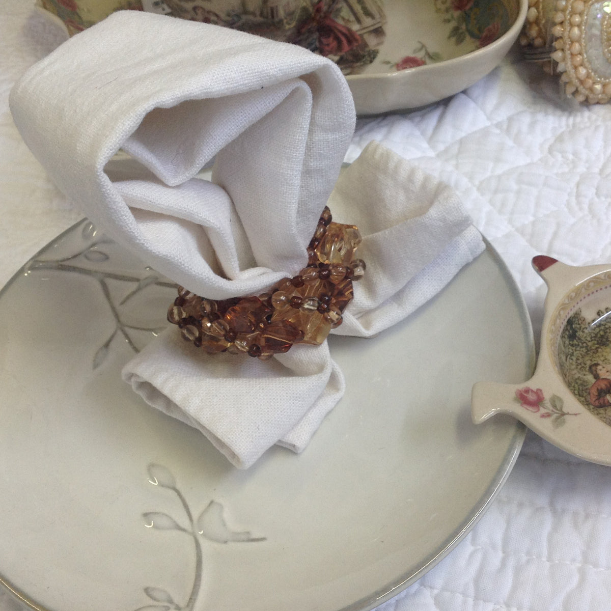 Napkin Ring Set of Two - Amber