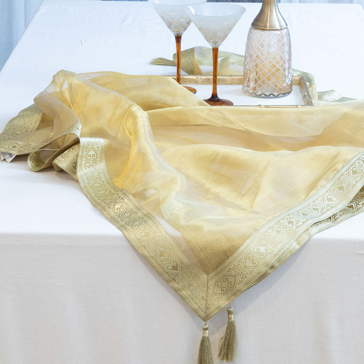 Organza Table Topper - Gold
