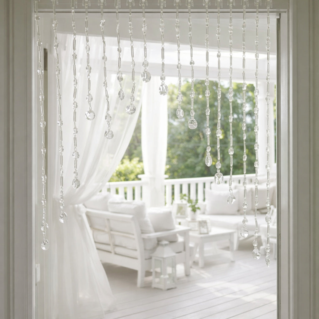 Beaded Doorway Curtain - Clear