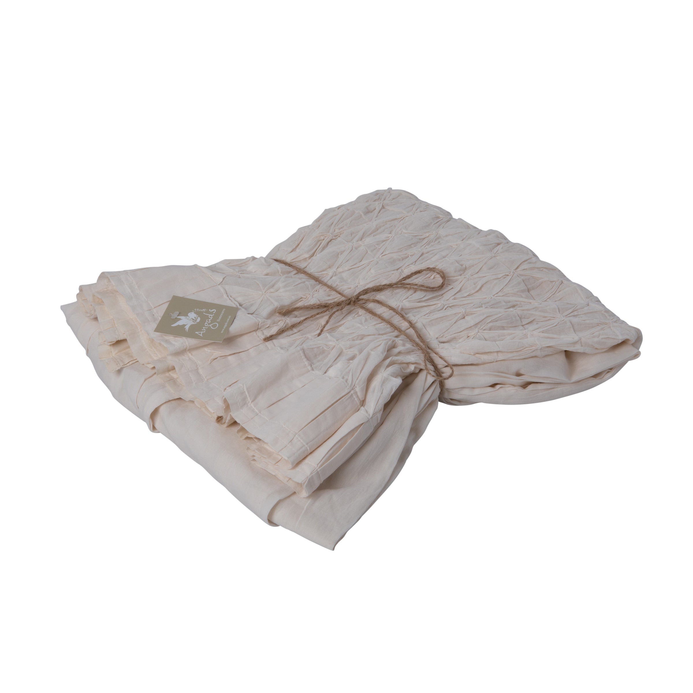 Smocked Curtain Set - Ivory