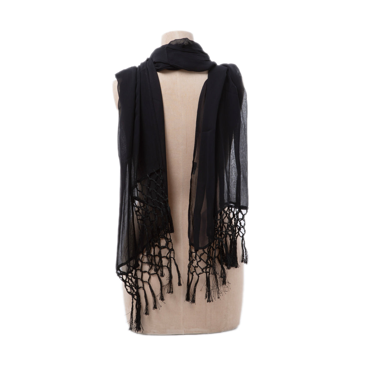 Drape Iris Fringe - Black
