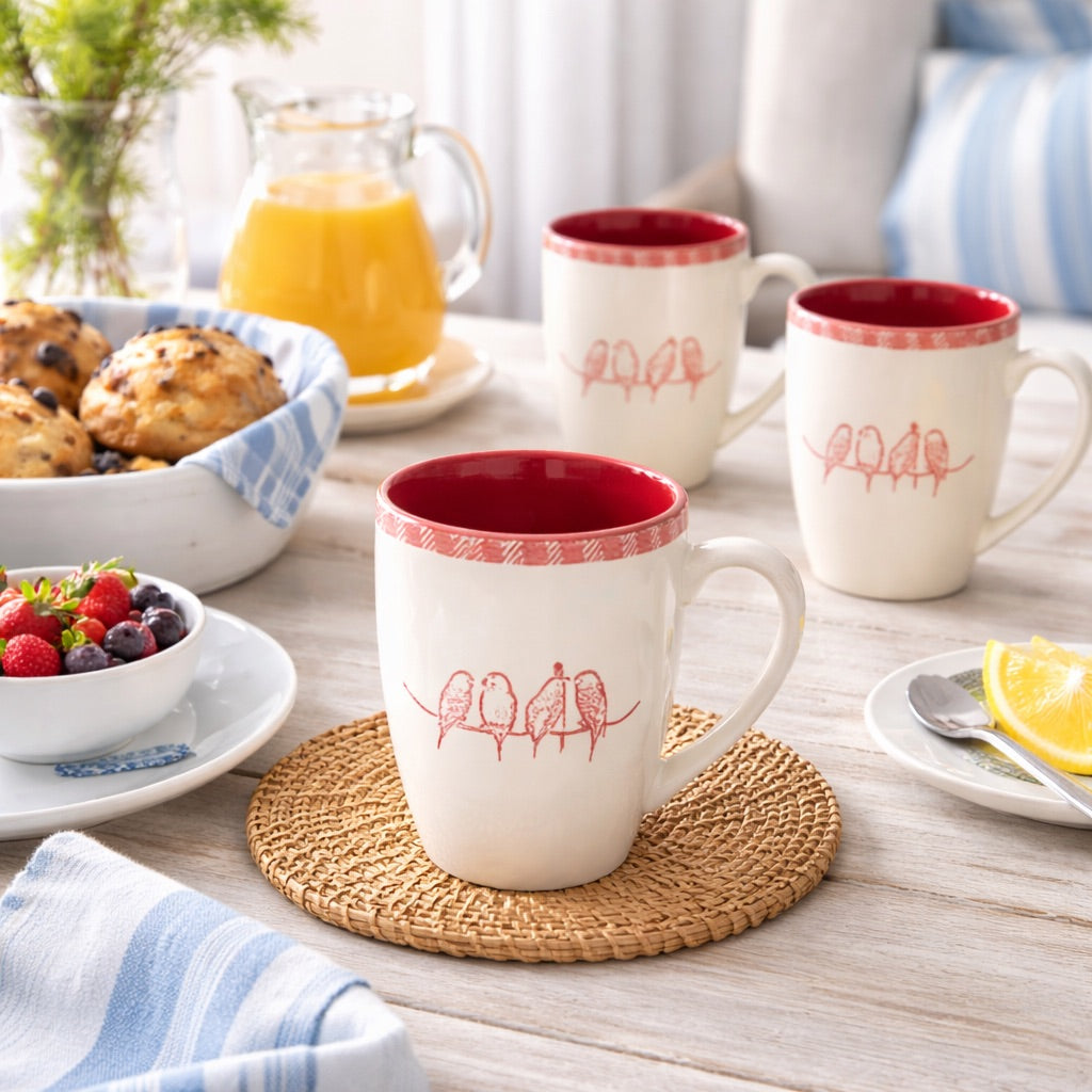 Mugs Set of 6 Sparrow