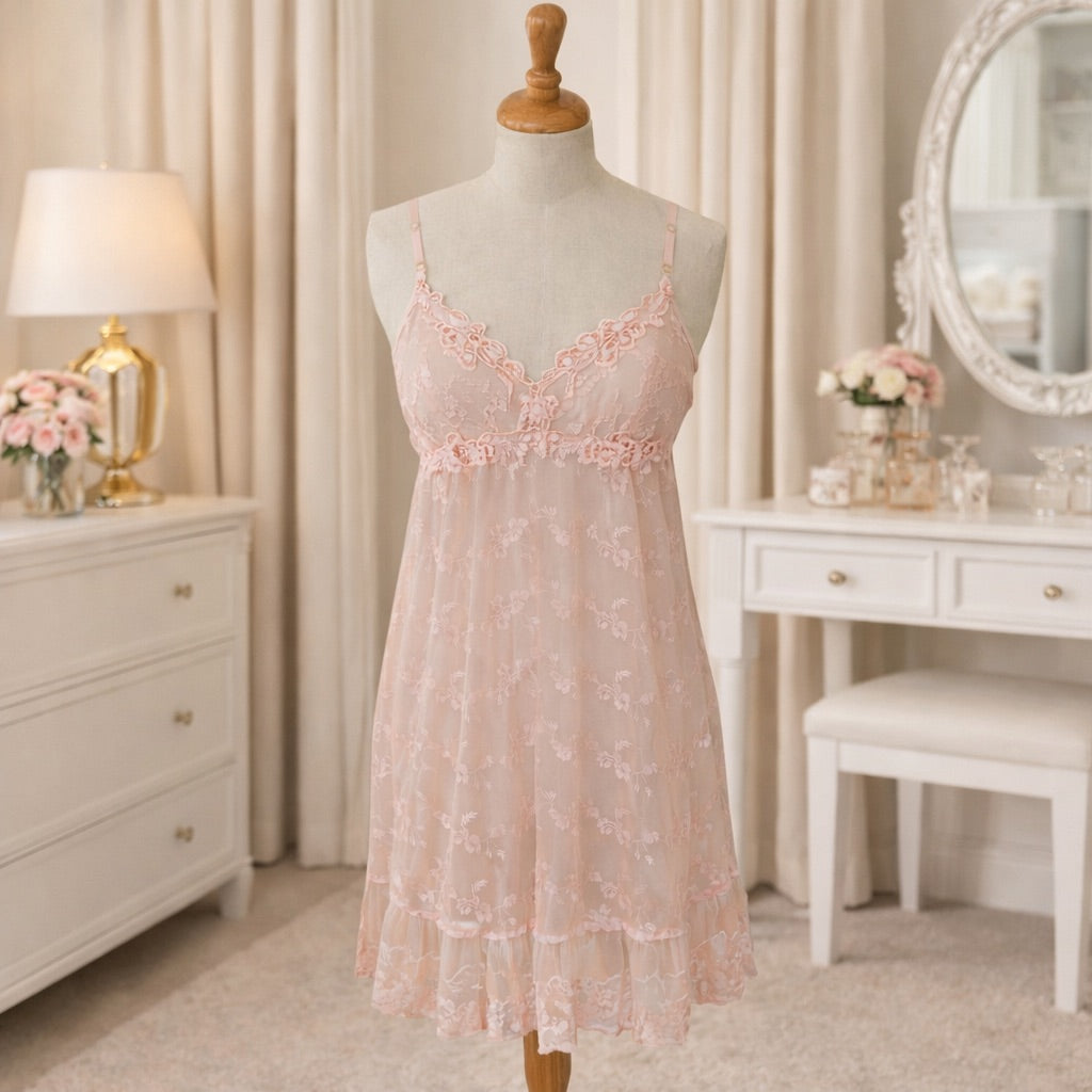 Charlotte Lace Slip - Pink