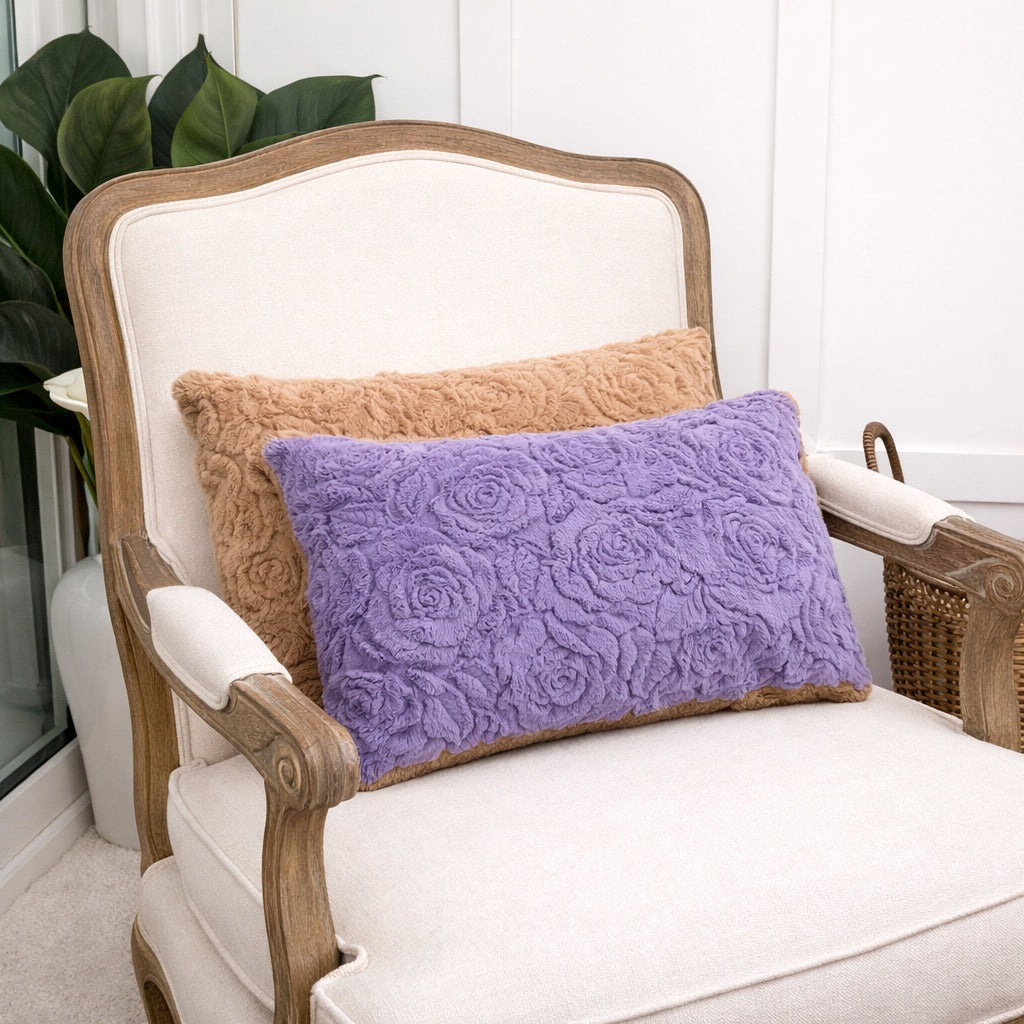 Cosy Comfy Rose Cushion - Lavender