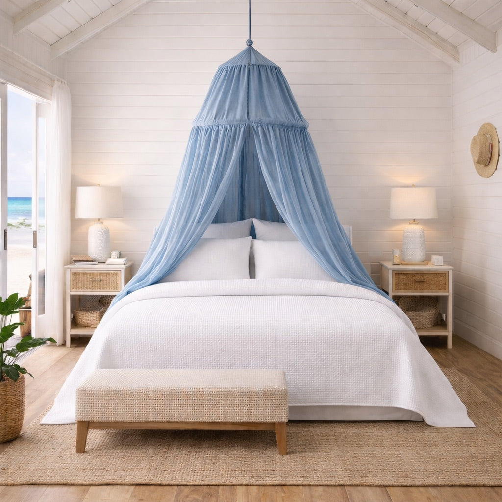 Muslin Cotton Canopy - Blue