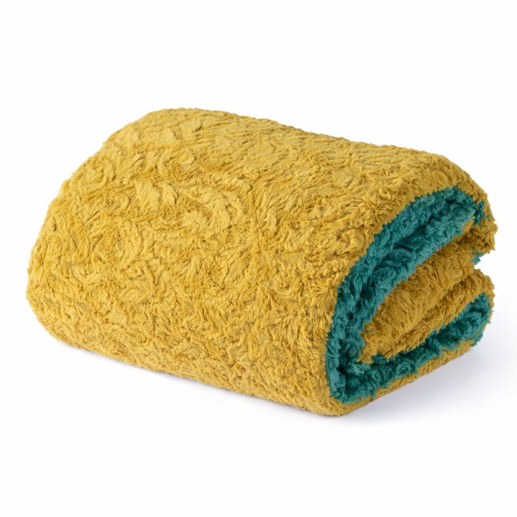 Rose Collection Super Luxurious Cosy Throw - Lemon