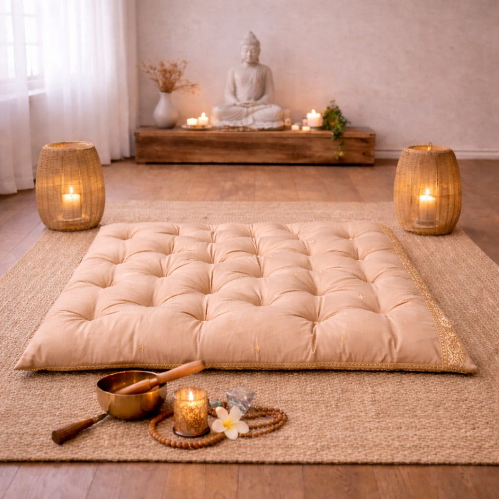 Sattva Meditation Floor Cushion - Beige