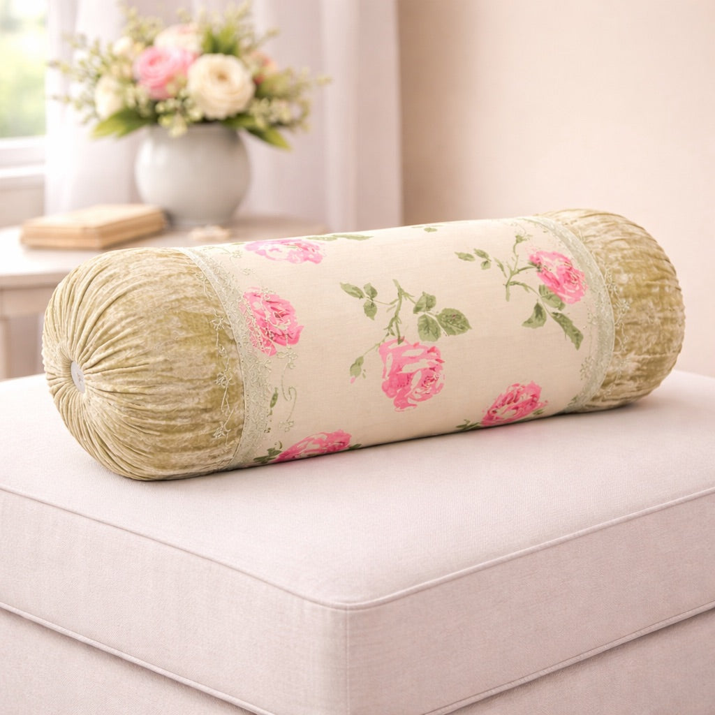 Élise Floral Bolster - Green