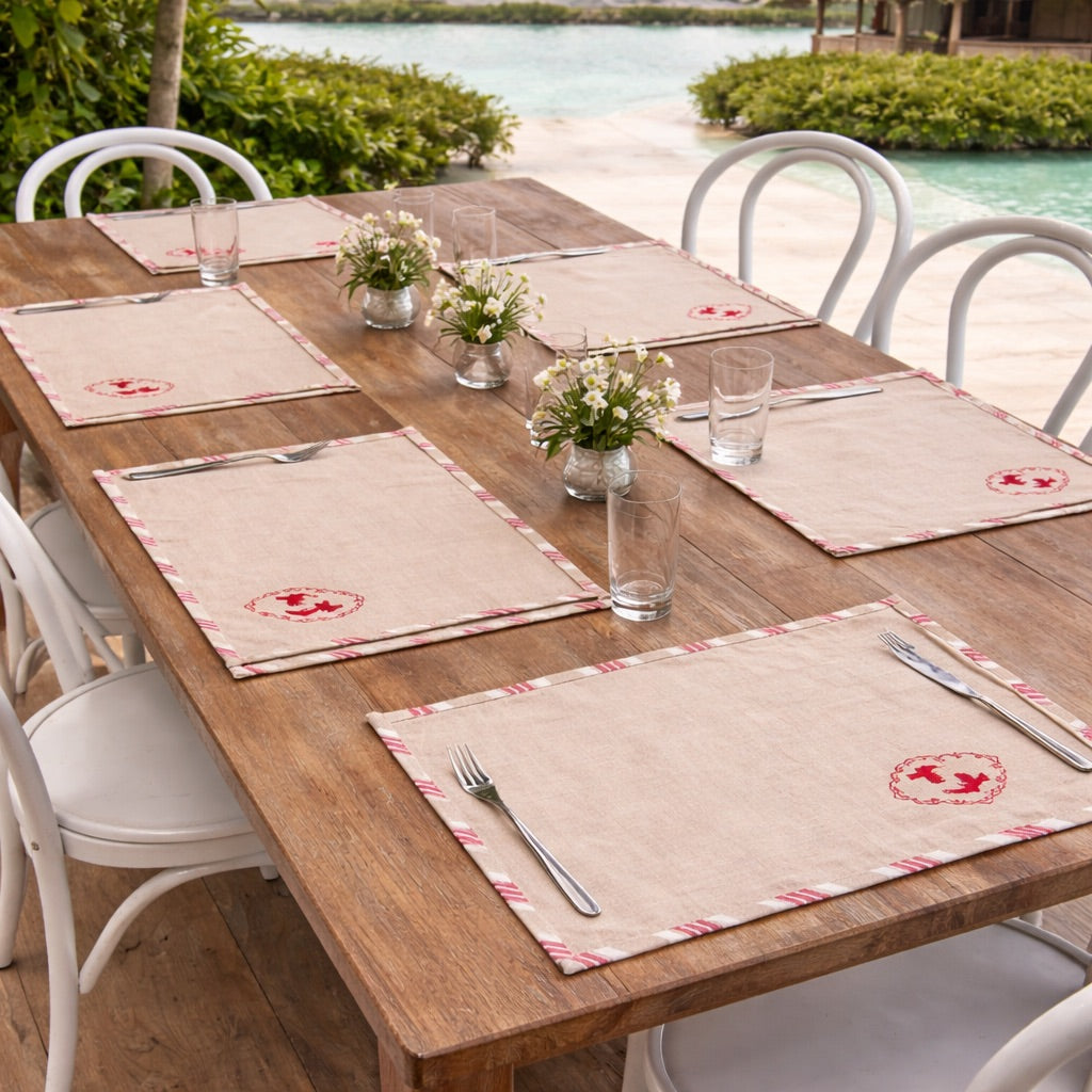 Placemat Vani Set - Red