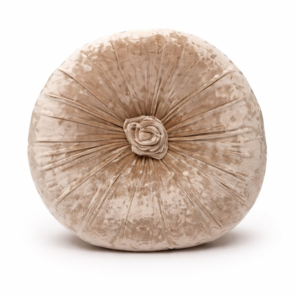 Rosette Fleur Cushion - Sand