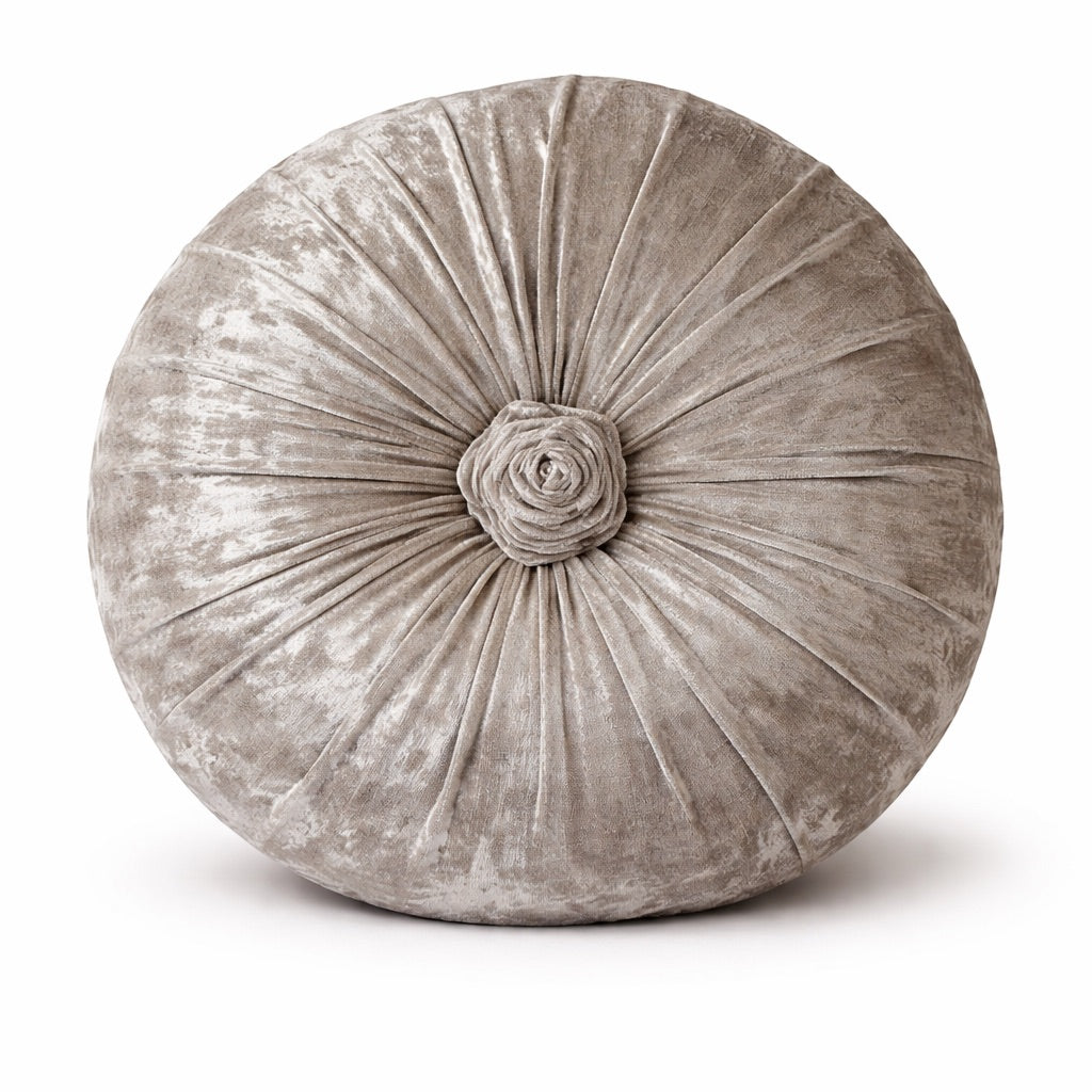 Rosette Fleur Cushion - Sage Green