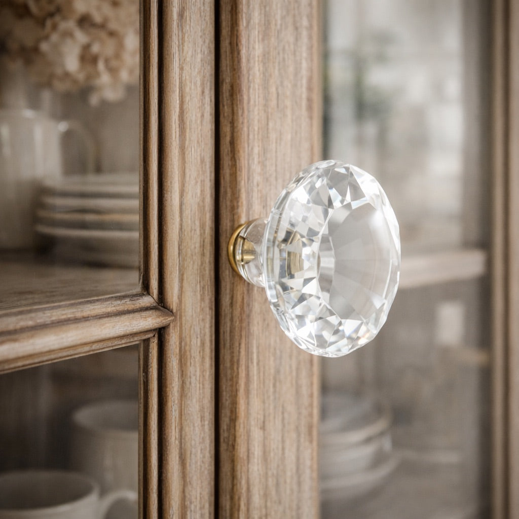 Knob Crystal Mushroom 6.5cm - Clear