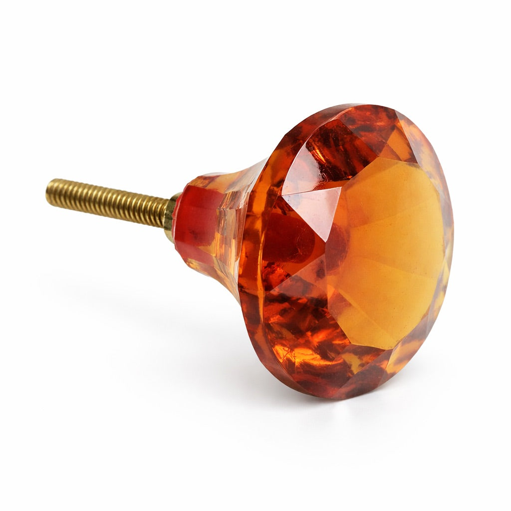 Knob Crystal Mushroom 6.5cm - Amber