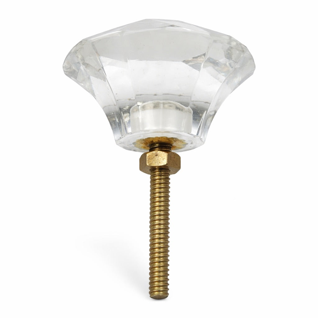 Knob Crystal Mushroom 6.5cm - Clear