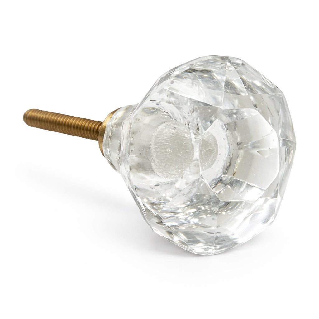 Knob Crystal Mushroom 6.5cm - Clear