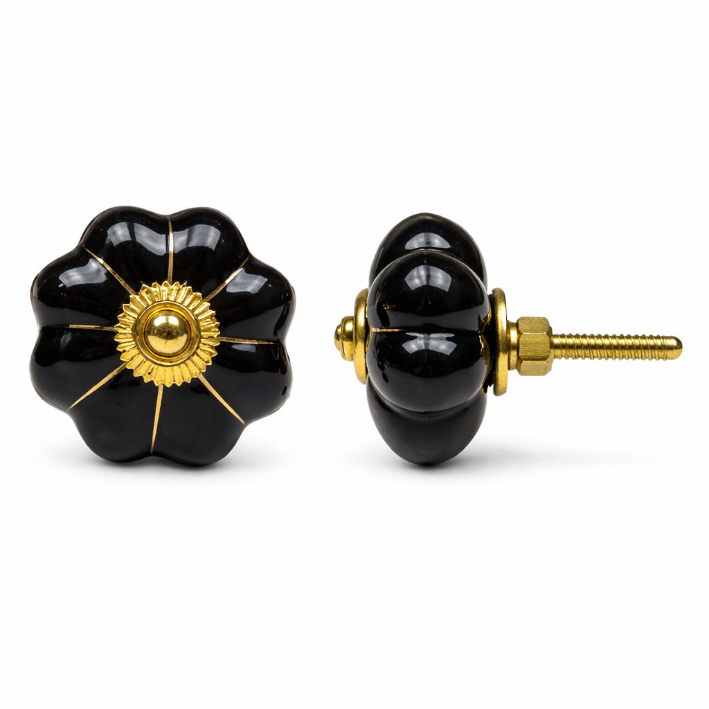 Large Ceramic Knob - Black