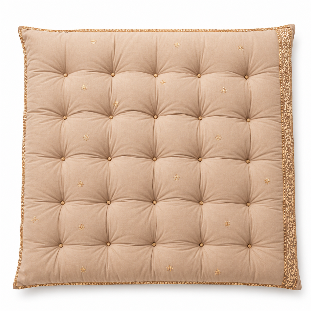 Sattva Meditation Floor Cushion – Beige 80 × 80 cm