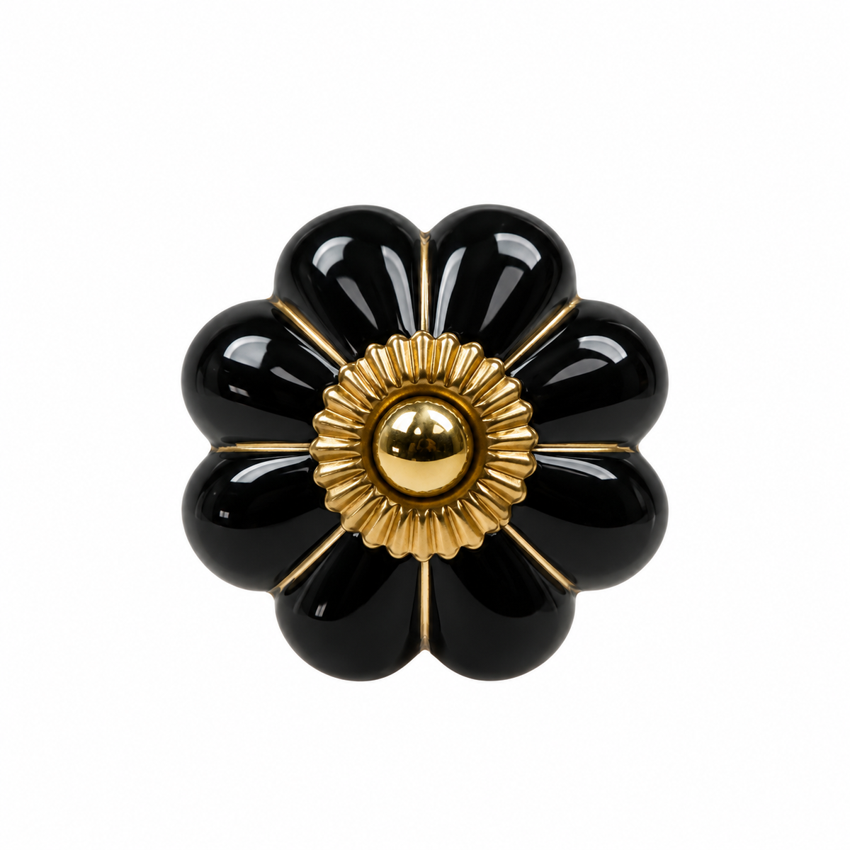 Large Ceramic Knob – Black – Casa Sereno