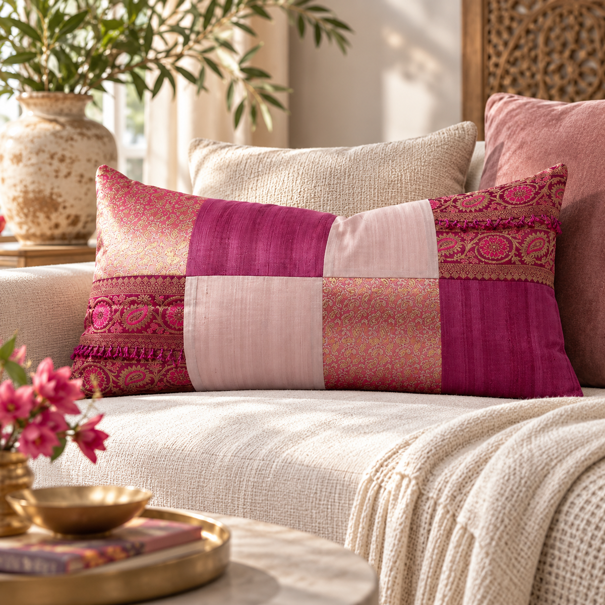 Jaipur Jewel Lumbar - Blush