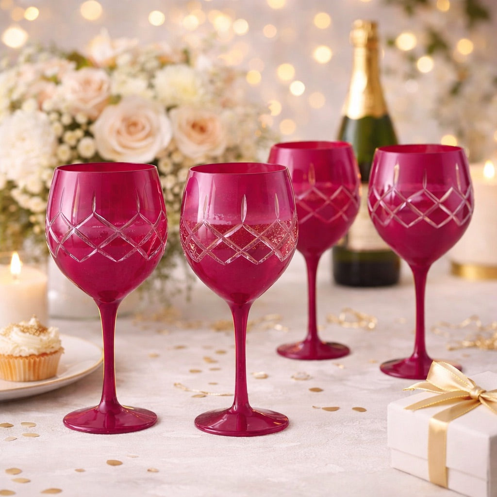 Goblet Wine Glass - Rose