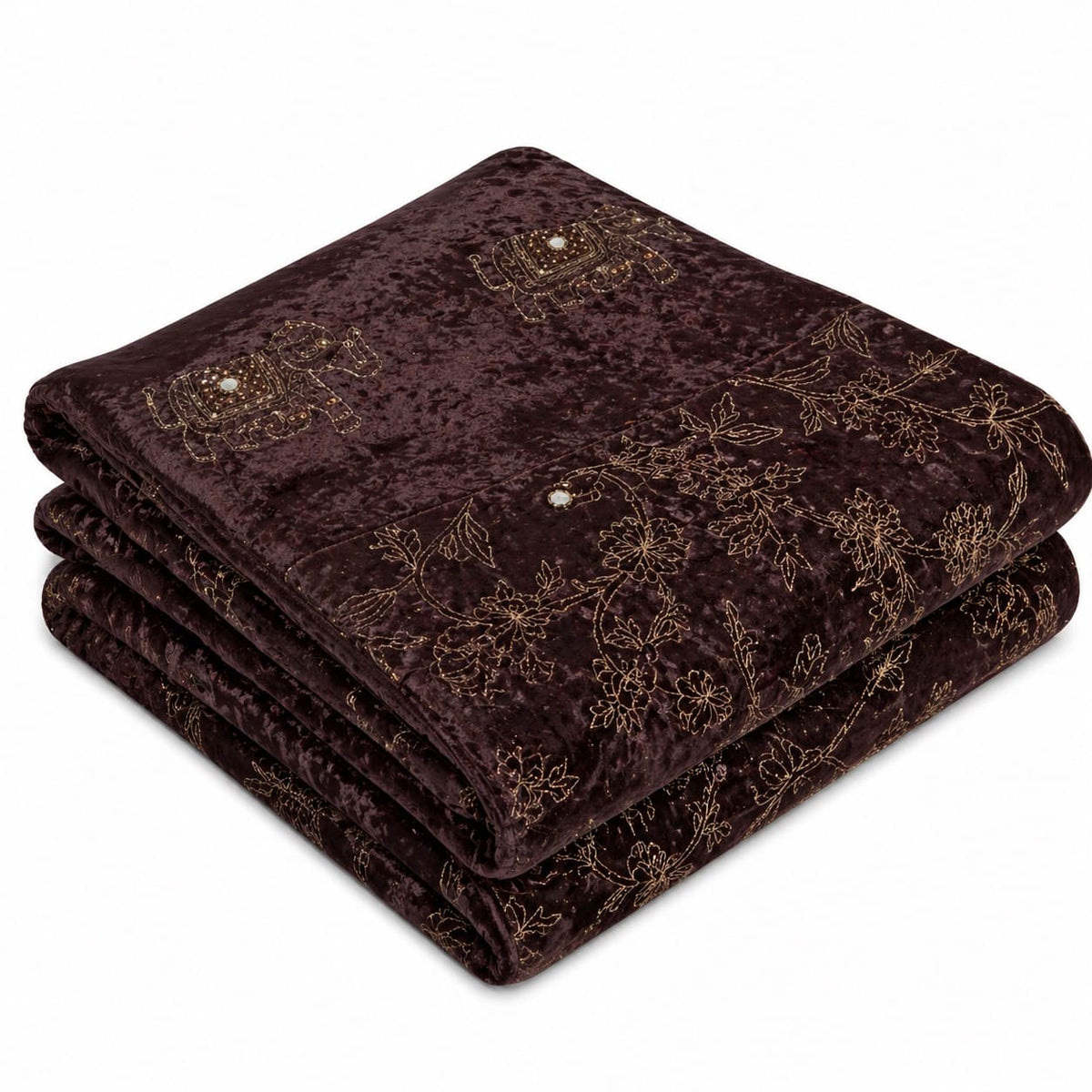 Velour Jaipur Throw - Cocoa