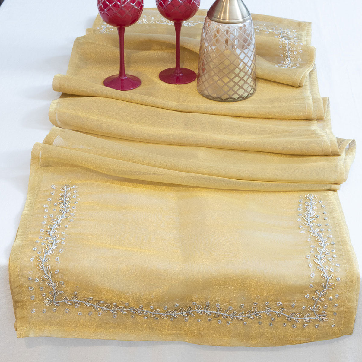 Table Runner Embroidered - Gold