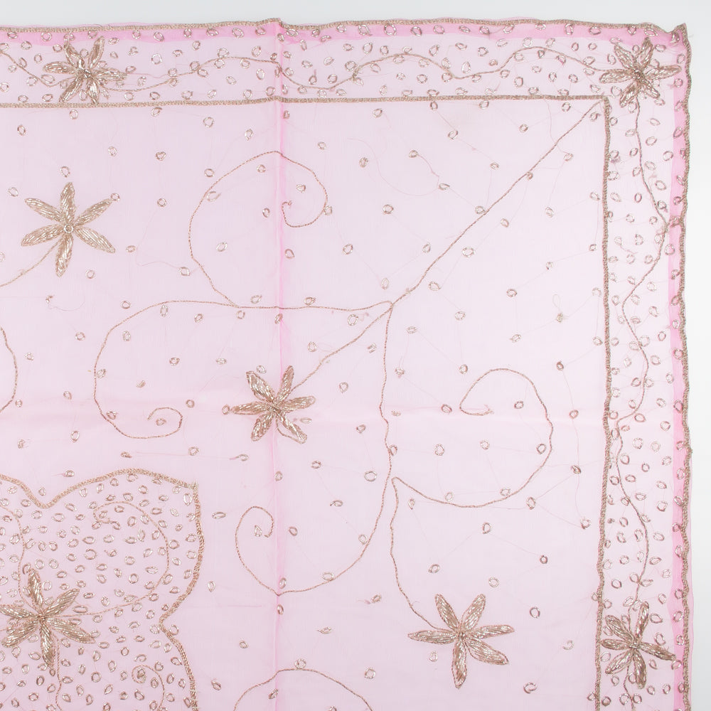 Zardosi Embroidery Table Topper - Hot Pink