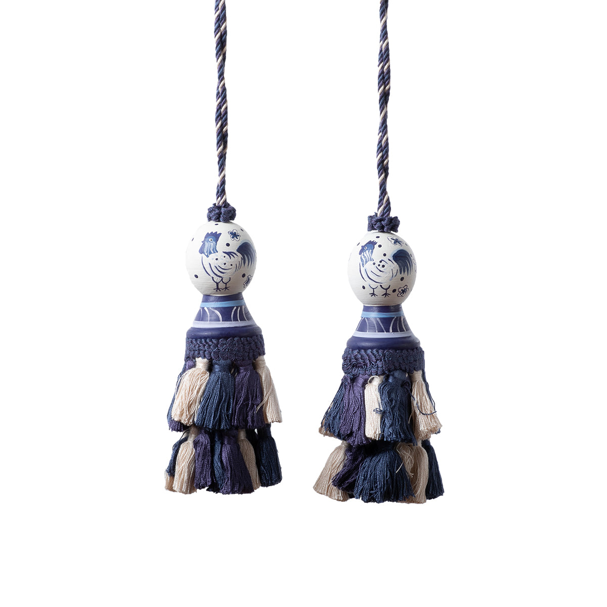 Country Rooster Blue Set of 2