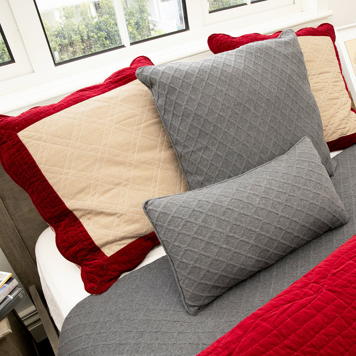 Marcelle Prefilled Oblong Pillow - Grey