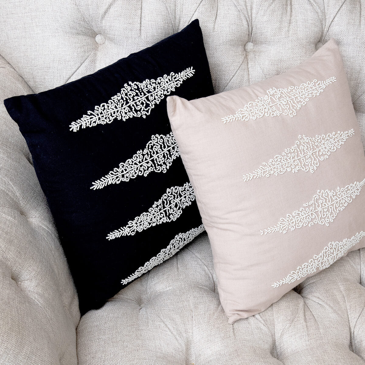 Pearl Zena Cushion Prefilled - Black