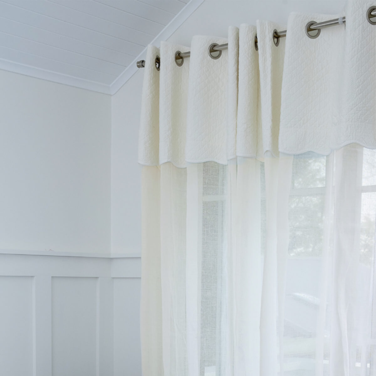 Charlotte Set of 2 Curtains - Ivory