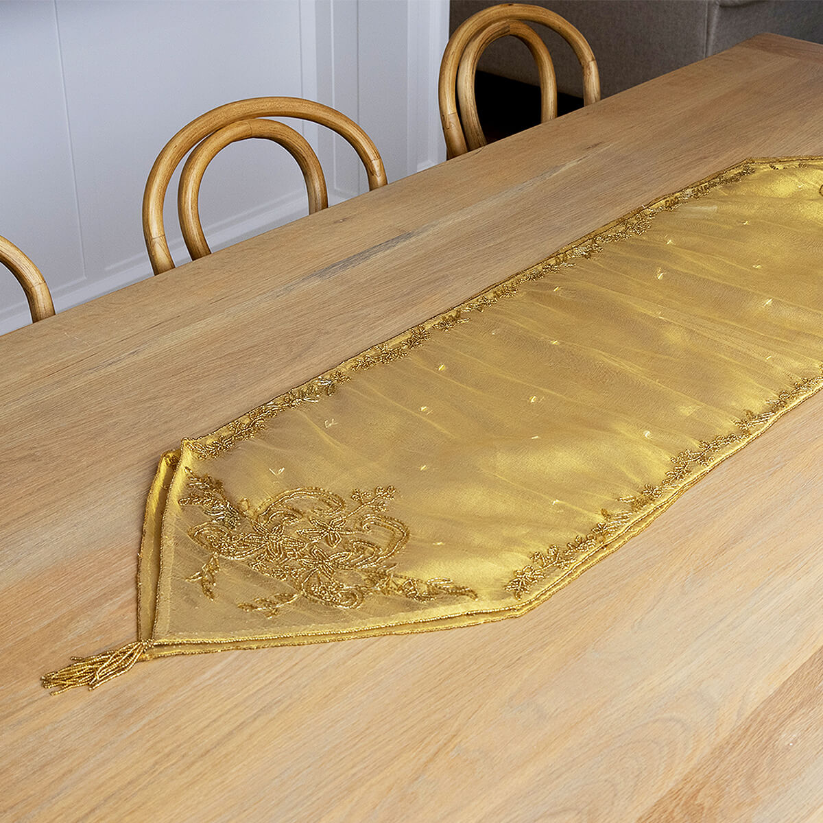 Table Runner Beaded - Gold