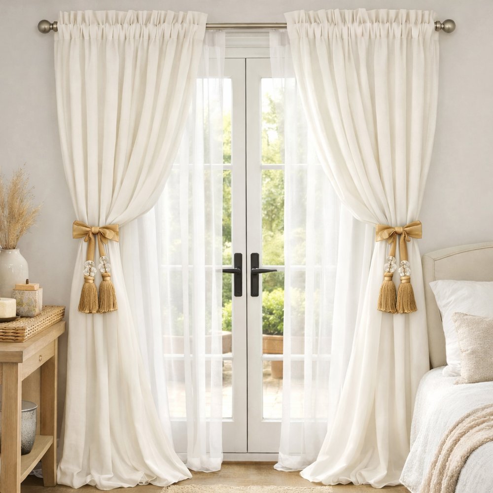 Rosie Tie Back Set - Taupe