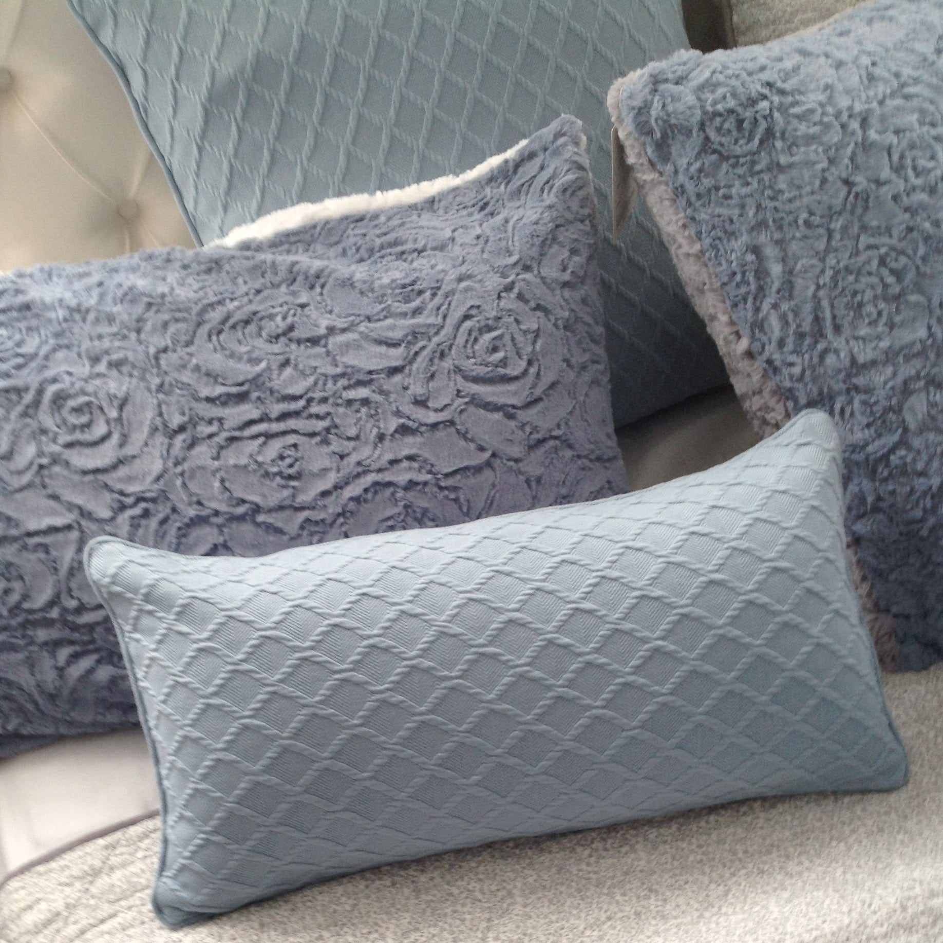 Marcelle Prefilled Oblong Pillow - Blue