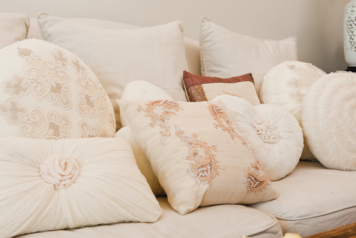 Jaipur Jewel Cushion - Beige