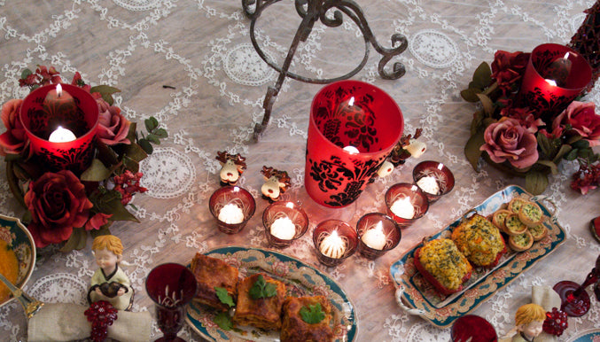 Ruby Candelabra - Red