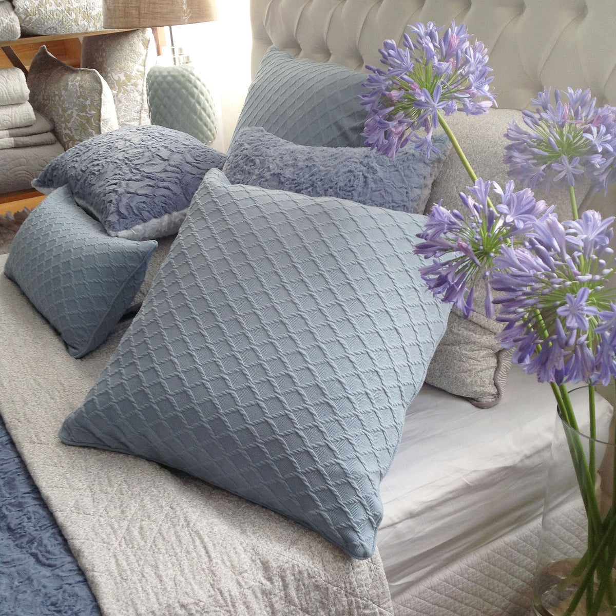 Marcelle Prefilled Oblong Pillow - Blue