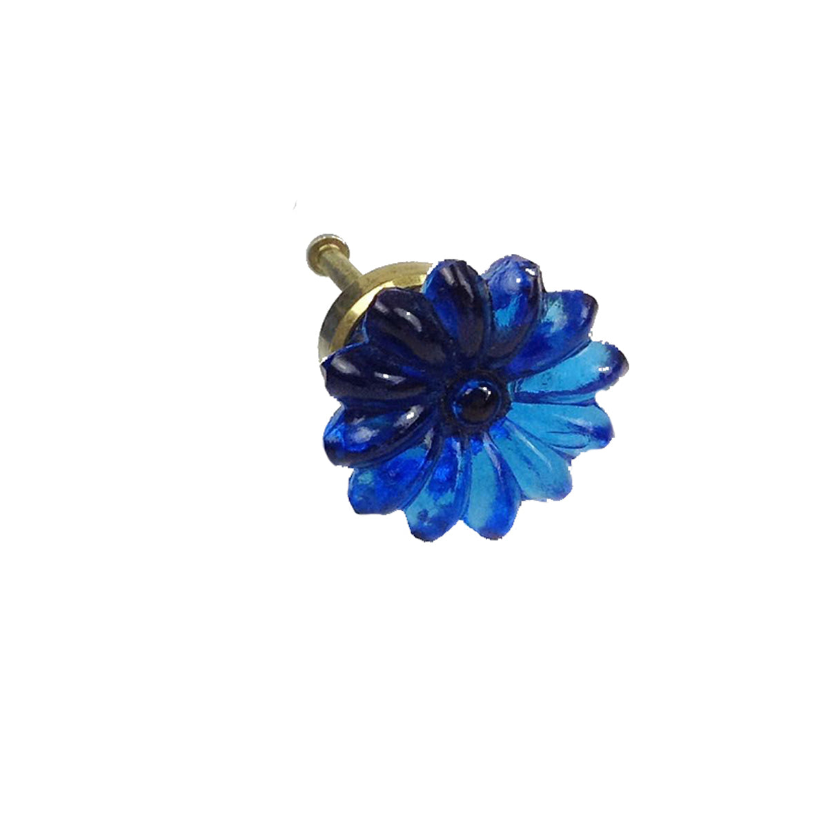 Flower Glass Knob - Turquoise