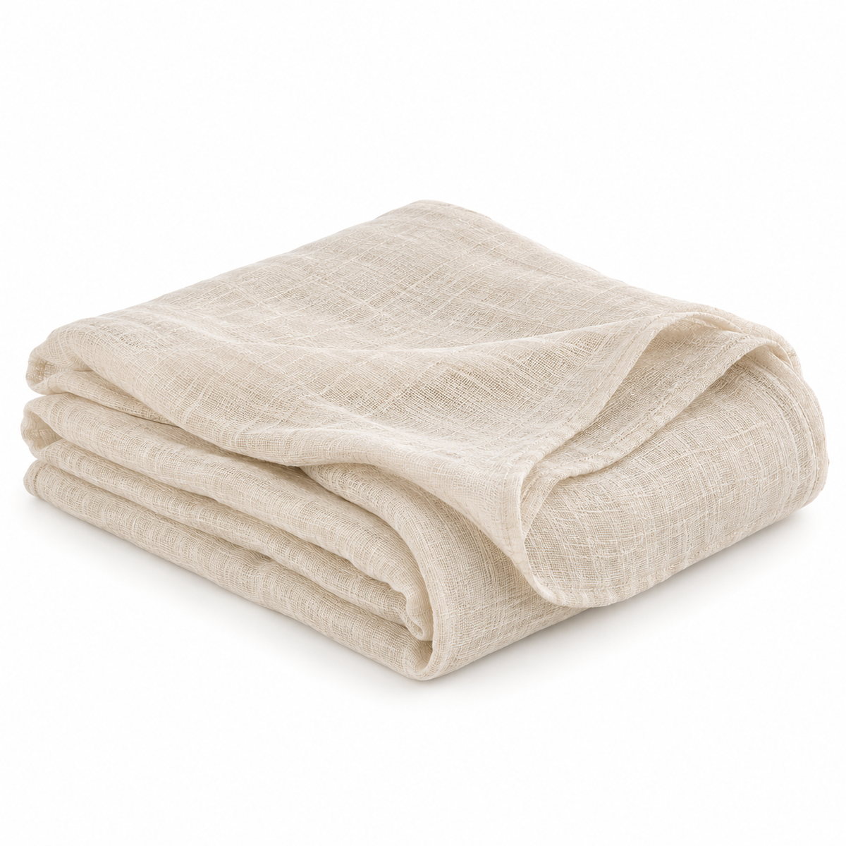 Linen Sheer Throw folded on white background