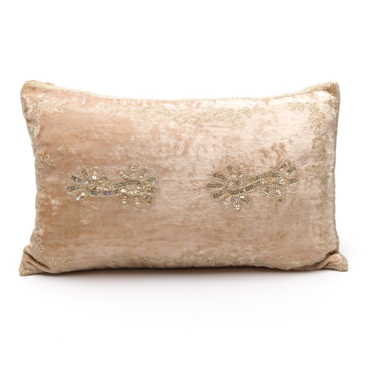 Velvet Prefilled Cushion - Beige