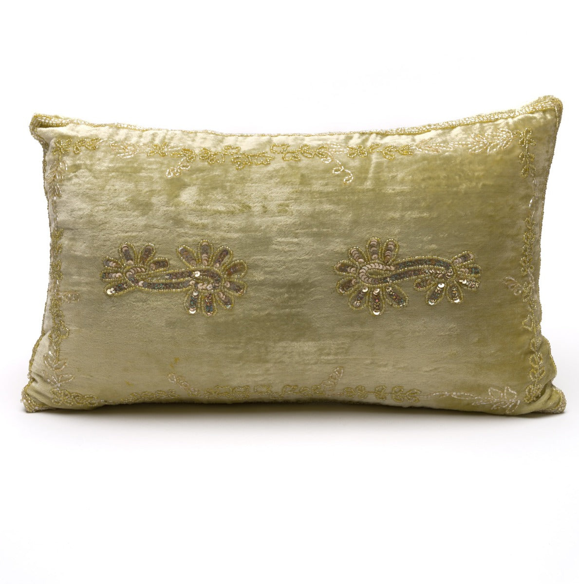 Velvet Prefilled Cushion - Green