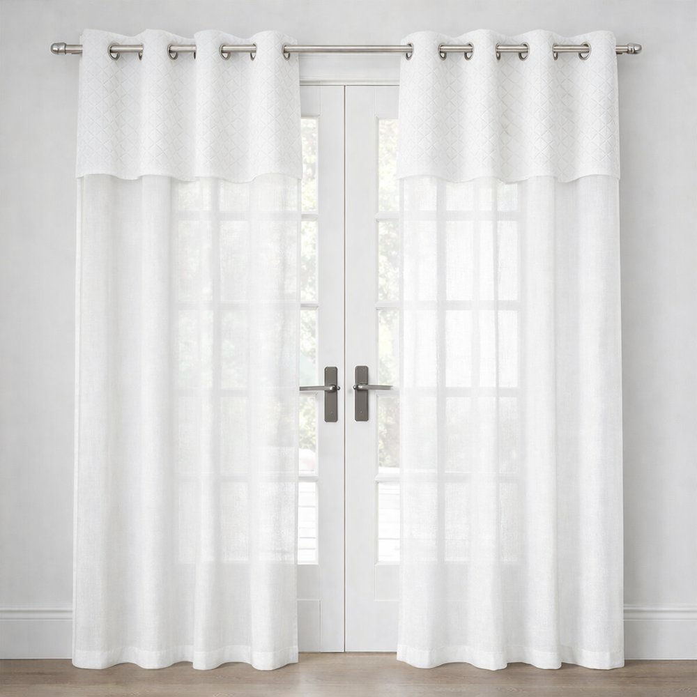 Charlotte Set of 2 Curtains - White