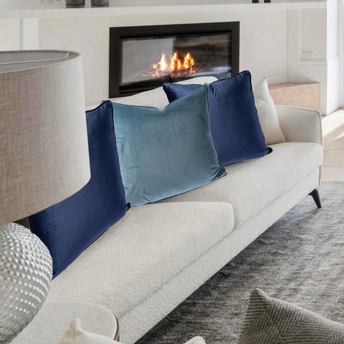Florence Navy Lumbar Feather
