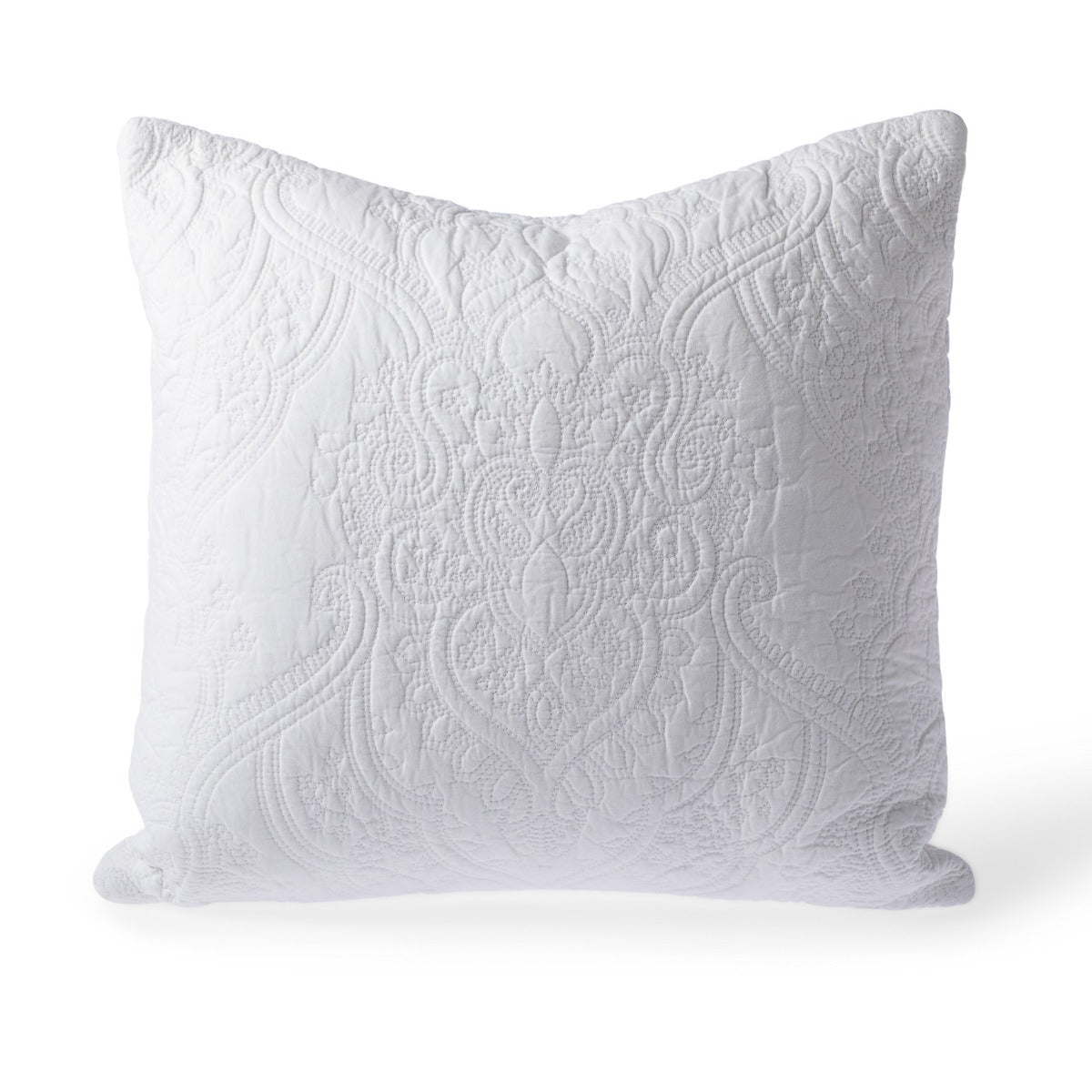Damask Prefilled Cushion - White