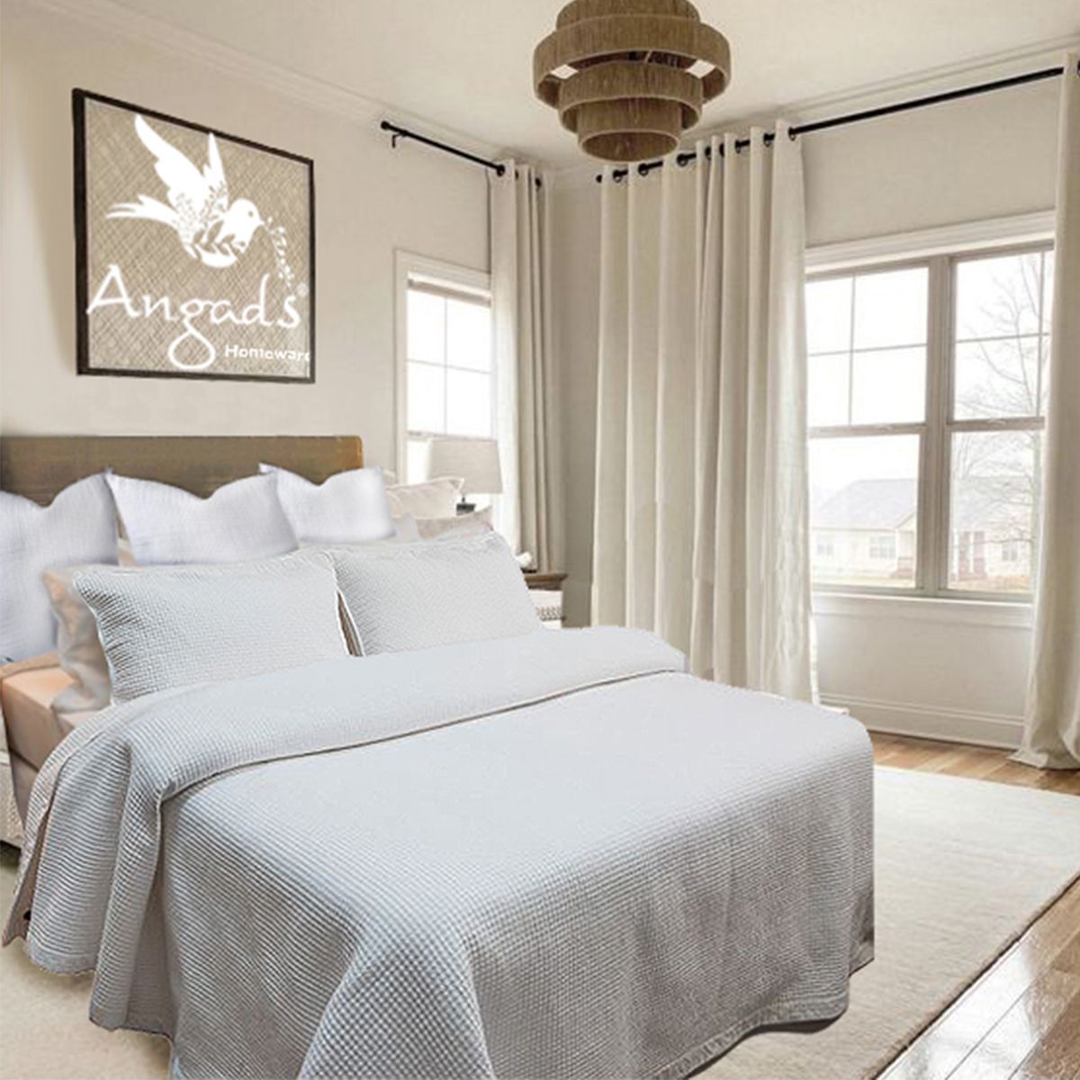 King Lopez Bedspread Set - White