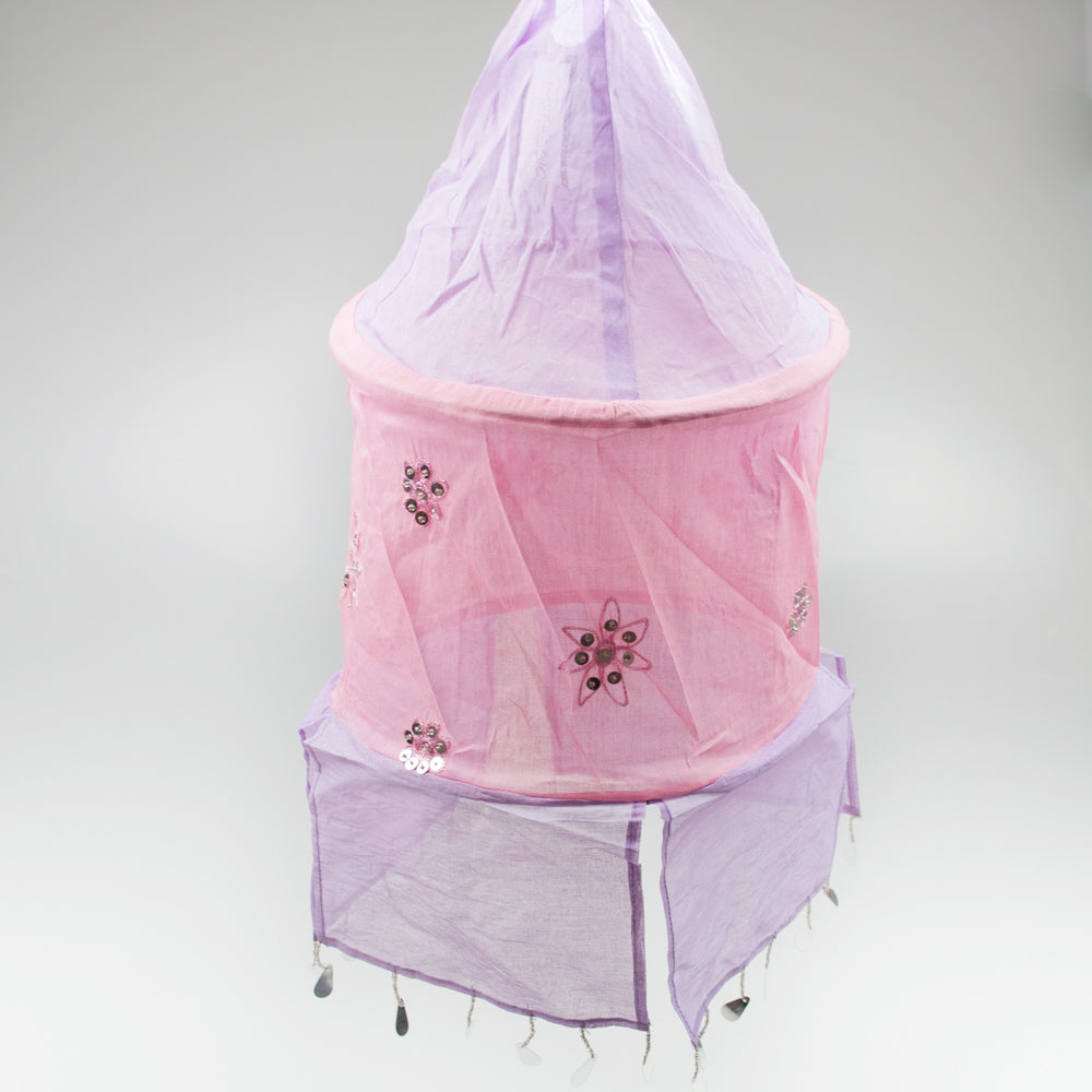 Shimmering Fabric Lantern - Pink